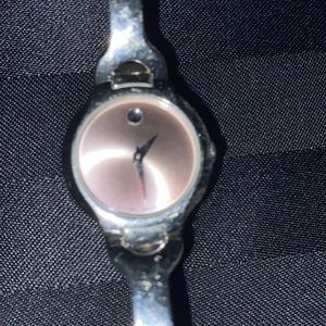 Pink Face Movado Bangle Watch